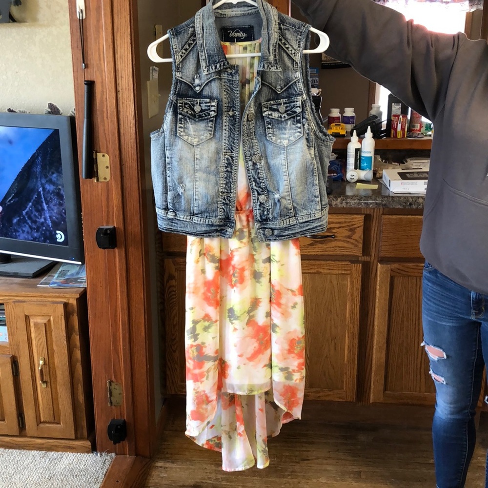 Dress with jean jacket